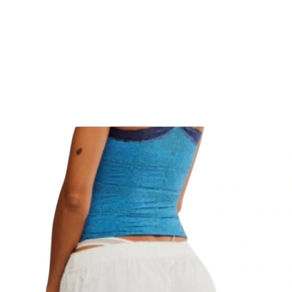 Free People Blue Lace Tank Top